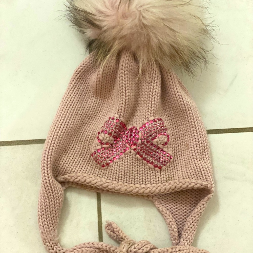CATYA toddler winter hat with fur Pom